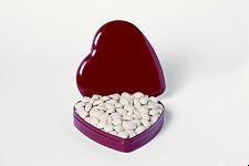 2 lb 4oz Red Heart Tin with White Chocolate Pecans
